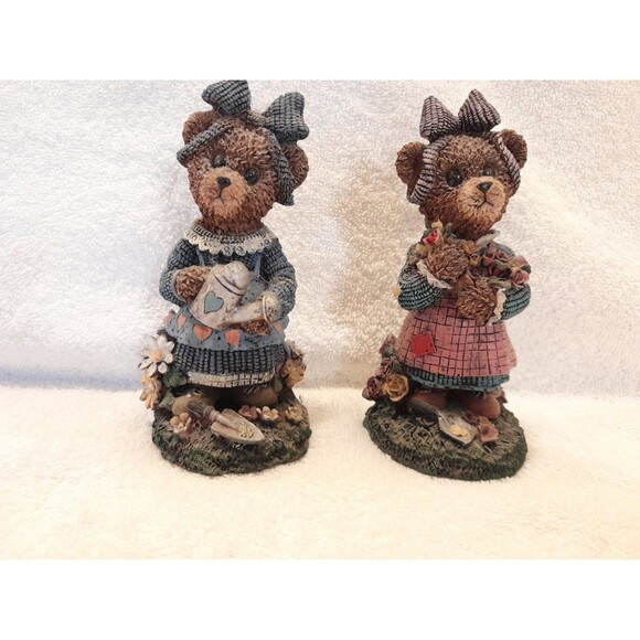 Vintage Resin Cornerstone Creations Bear Figurines set of 2 - Picture 1 of 5